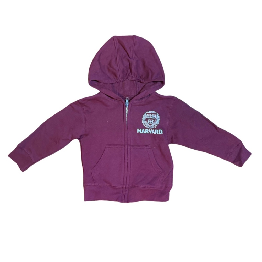 Harvard Full Zip Maroon elasticized Hooded Sweatshirt size 2T like new